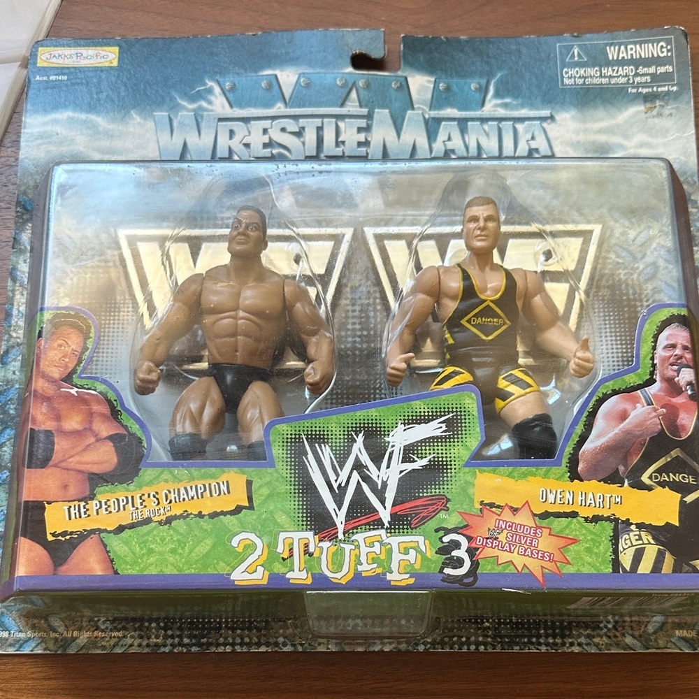 WWF Wrestlemania The Rock /Owen Hart sealed toys
